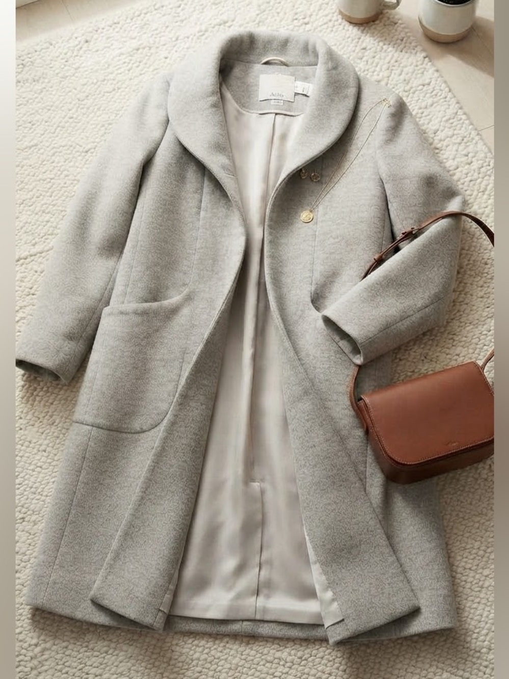 Aritzia Wilfred The Cocoon Coat Wool Cashmere Gray XS